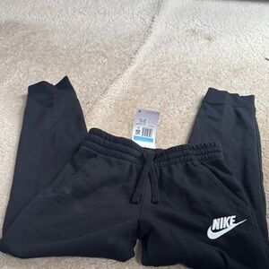 Nike Kids Black Sweatpants with White Logo